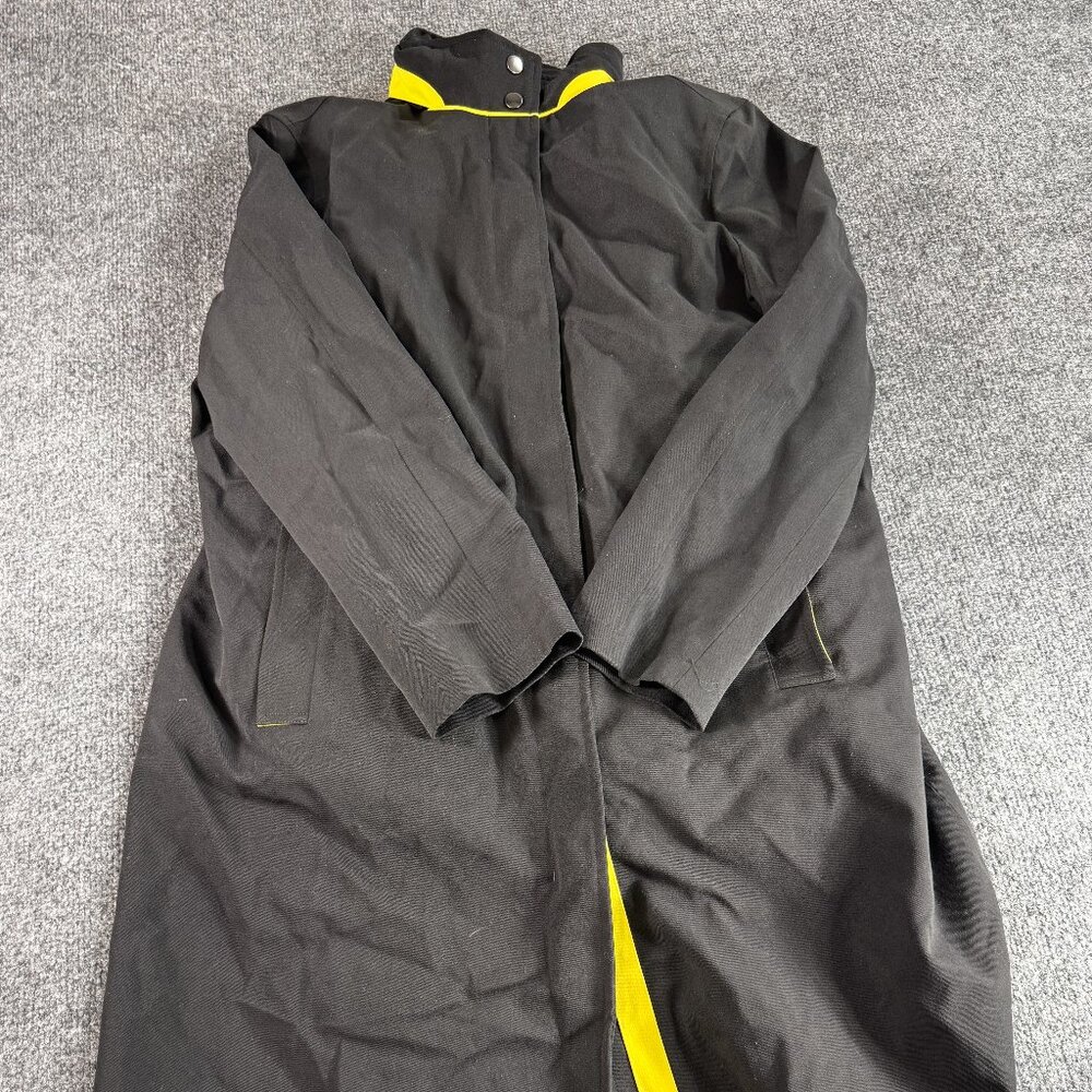 Vintage Spirit Airline Women's Trench Coat Size Large Black Yellow